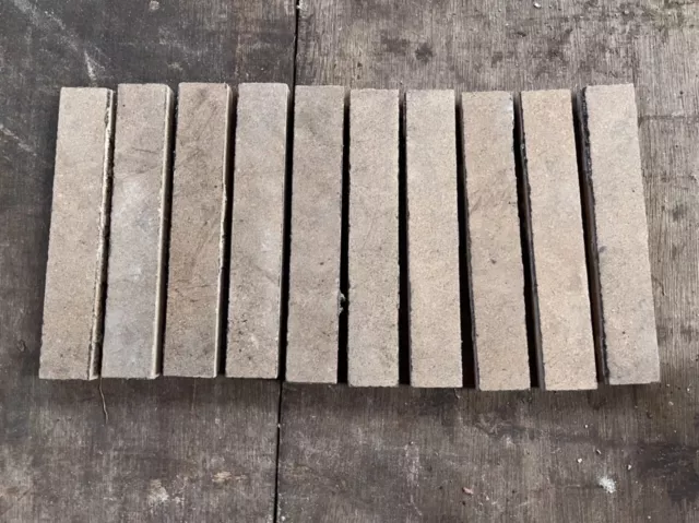 Antique Victorian Maw & Co 6” x 1” Buff Border Encaustic Floor Tiles Reclaim