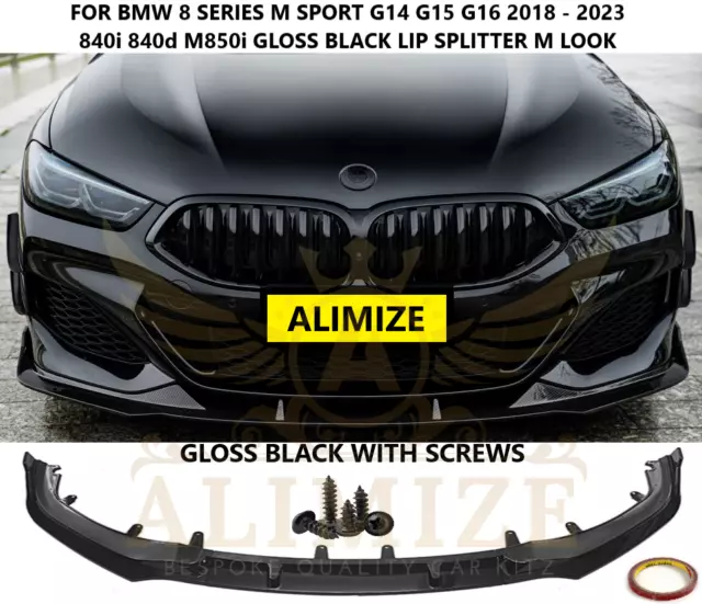 For BMW 8 SERIES 2018 G14 G15 G16 M850 840D 840 M COMPETITION BLACK LIP SPLITTER