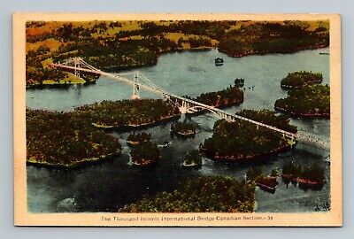 Thousand Islands International Bridge Canadian Section Ontario Canada Postcard