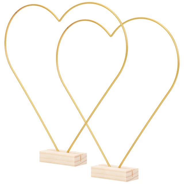 2 Sets Heart Shape Metal Rings Base Centerpieces Tables Frame