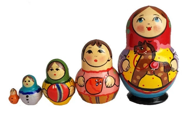 Matriochka Russe Voronina – Poupée Gigogne Dorée Peinte à La Main, Fait Main Artiste