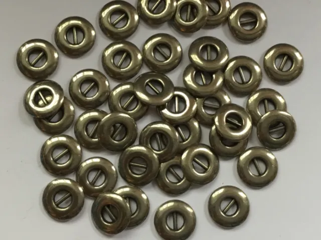 CLEARANCE 50 Small Shiny Silver Metal Look 12mm 2 Slot Hole GQ Buttons (C23J)