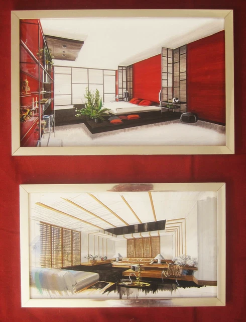 French Drawing Watercolor Architect Decoration Interior MERCIER Frères Saudi French Drawing Watercolor Architect Decoration Interior MERCIER Frères Saudi