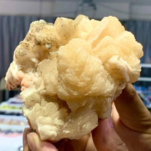 441G Natural yellow Calcite quartz crystal cluster mineral specimen healing