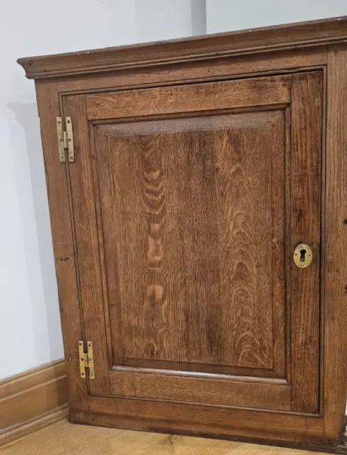 Antique Georgian Oak Corner Cupboard, Wall hanging or Floor based