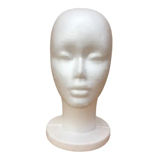 2pcs Froth Female Mannequin Head Wigs Glasses Cap Display Holder Stand Model, White