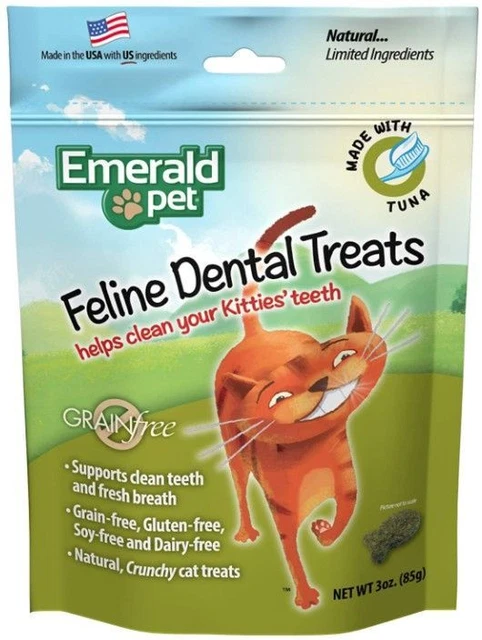 Golos dentales felinos esmeralda para mascotas sabor a atún