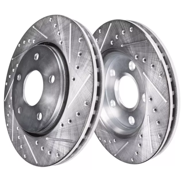 Front DRILLED & SLOTTED Brake Rotors for Ford Flex Lincoln MKS MKT Taurus 3