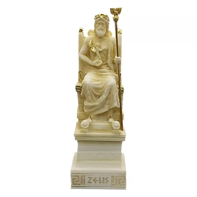 King of gods ZEUS JUPITER on Throne Greek Roman Statue Figure Sculpture Decor