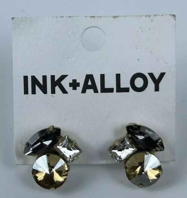 Ink +Alloy Rhinestone Earrings Studs Womens Fashion Jewelry