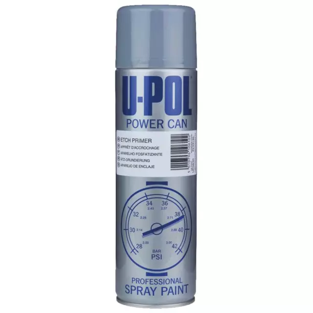 U-Pol Etch Primer Grey Spray Power Can Direct to metal Anti-Corrosive 500ml