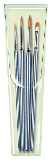 Pro Aarte Artista Pennello Set 4 Prolon Spazzole Acquerello Acrilico Craft 60WA