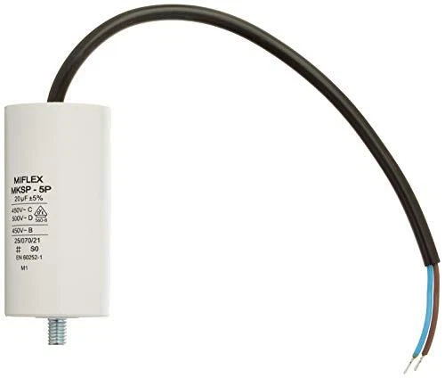 Miflex Condensateur de démarrage Condensateur Moteur 20 µF 450 V 40 x 78 mm c...