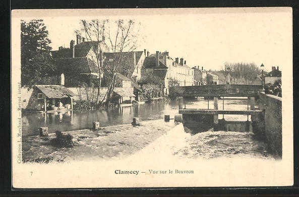 CPA Clamecy, Vue sur le Beuvron