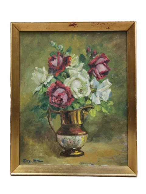TABLEAU ANCIEN vintage huile sur toile signée EUR 22,50 - PicClick FR