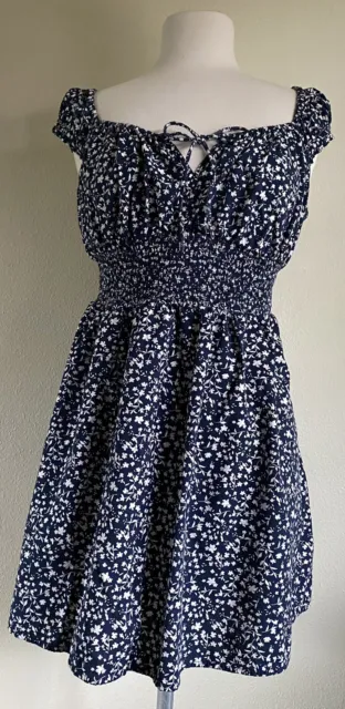 Old Navy Women’s Blue Floral Waist Defined Mini Dress Size M