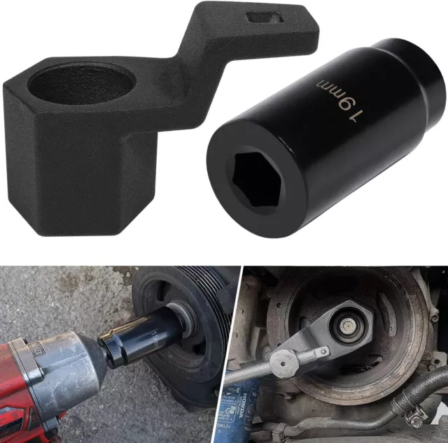 For Honda 77080 19mm Harmonic Balancer Socket & 50mm Crank Pulley Wrench Holder