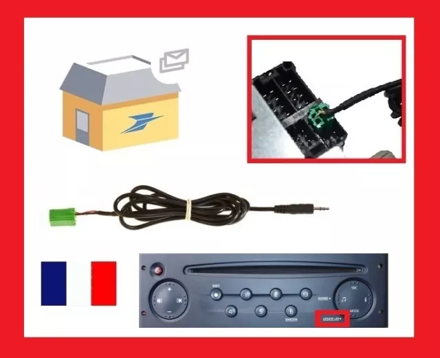 KIT Cavo Aux MP3 iPod RENAULT Update List MEGANE TRAFFIC MODUS