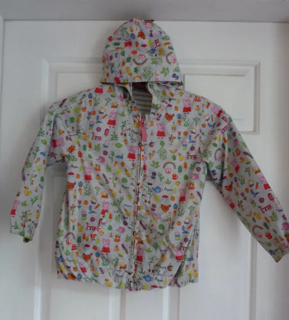 Girls Next Lightweight Peppa Pig Rain coat Jacket Mac 4-5 years lined with hood