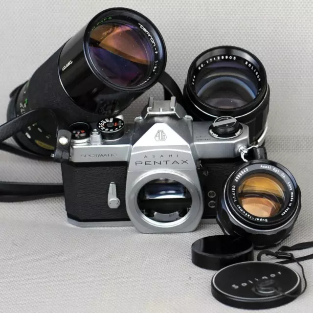 ASAHI PENTAX SPOTMATIC  SP Camera w/Super-Takumar 50mm f1.4 Lens AS-IS + more