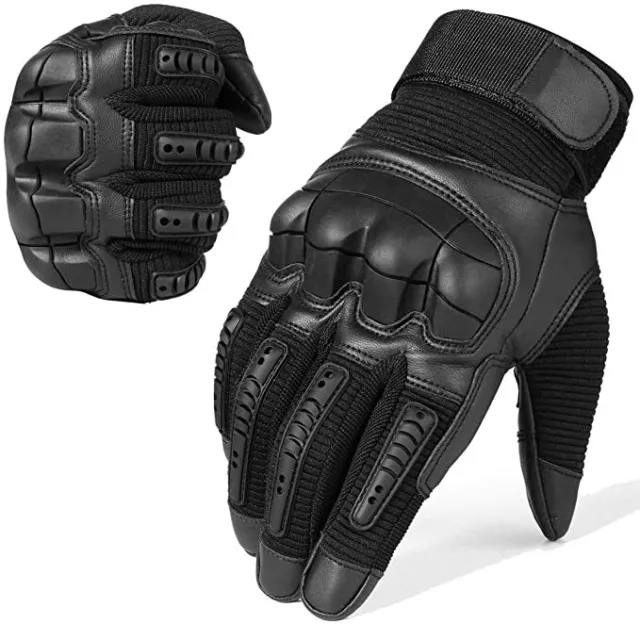 GearX TUFF Cowhide Leather Gloves Motorbike Motorcycle Carbon Fibre knuckle