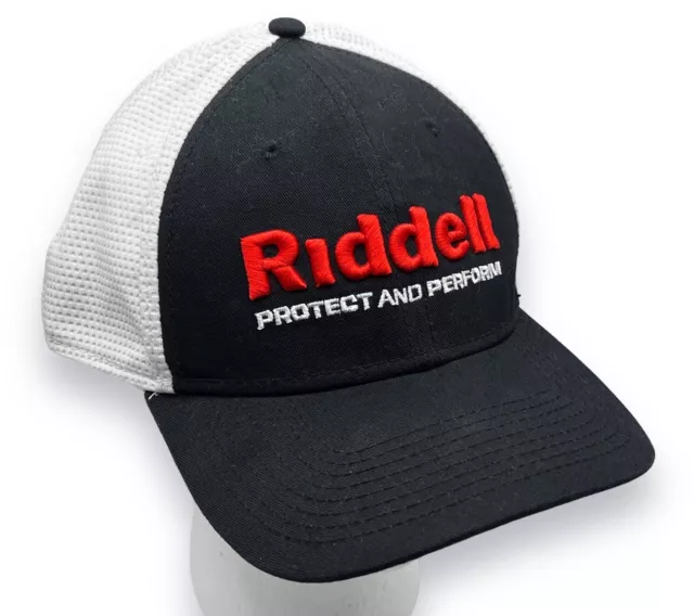 DomeHats RIDDELL "Protect & Perform" 3D Embroidered Black & White Hat - Size XXL