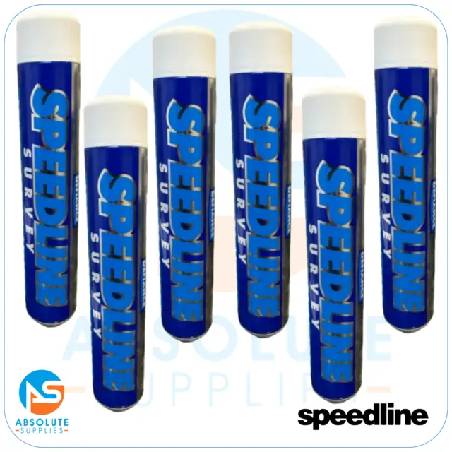 6 pinturas en aerosol permanentes de línea blanca Speedline Survey - latas de 750 ml