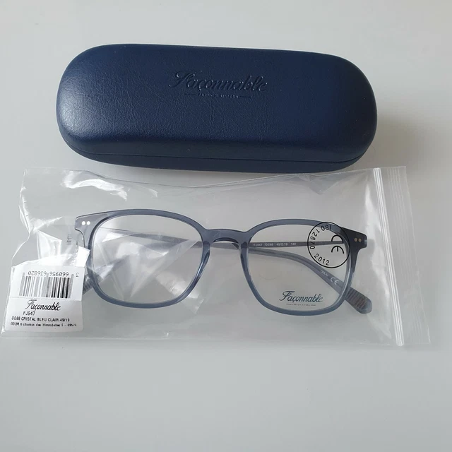 LUNETTES DE VUE Fa onnable Monture FJ947 Bleu Clair Neuves New EUR