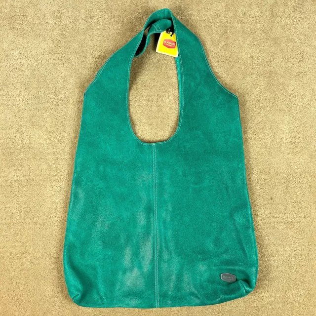 Messenger Bag Genuine Chamois Leather Aqua Suede Shoulder Tote Hobo Slouchy