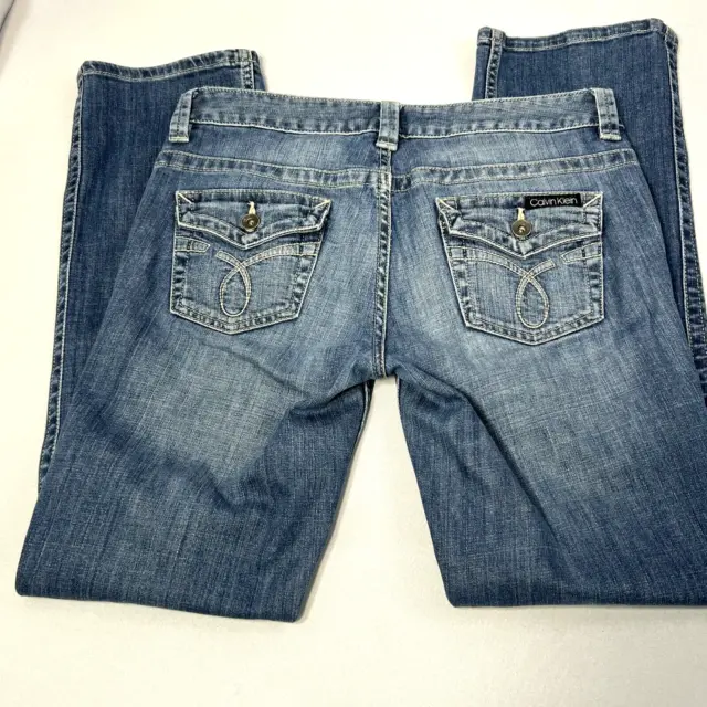 Calvin Klein Jeans Womens 28/6 Blue Denim Boot Cut Medium Wash Comfort Ladies