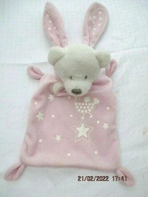doudou nicotoy ours luminescent rose déguisé en lapin