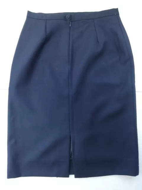 Gonna tubino classico INVERNALE lana blu fodera ZIP business ufficio formale 2