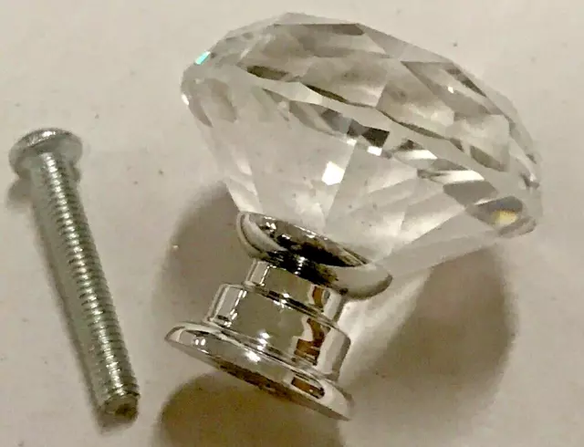 Crystal Cabinet Knobs Glass Drawer Pulls Prism  Round Dresser Set of 6