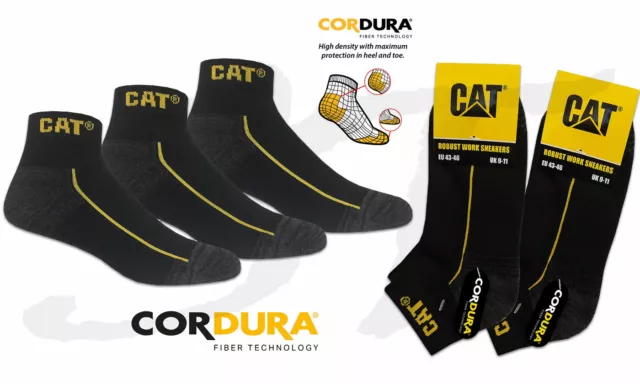 12 Paar CAT® CATERPILLAR ROBUST WORK SNEAKERS Arbeits Sneaker Socken Strümpfe🧦