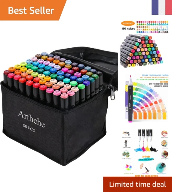Lot De 120 Marqueurs à Alcool Nukido – Double Pointe (2 Mm Et 7 Mm), Couleurs Intenses Et Résistantes – Idéal Pour Dessin, Calligraphie Et Loisirs Créatifs