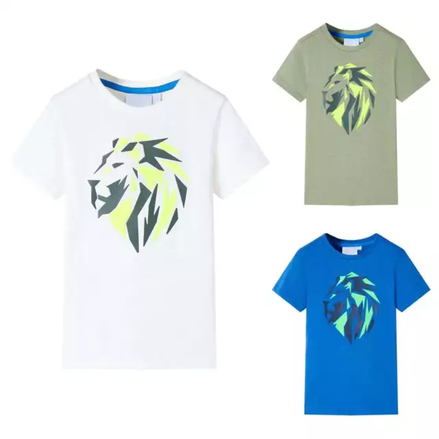 T-shirt pour Enfants Imprimé Lion Vêtement Tout-petits Filles Garçons Bleu