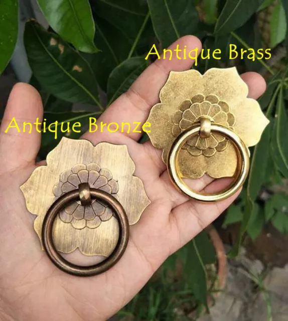 Antique Bronze Brass Drawer Pull Handles Dresser Knob Drop Ring Pull Drawer Knob