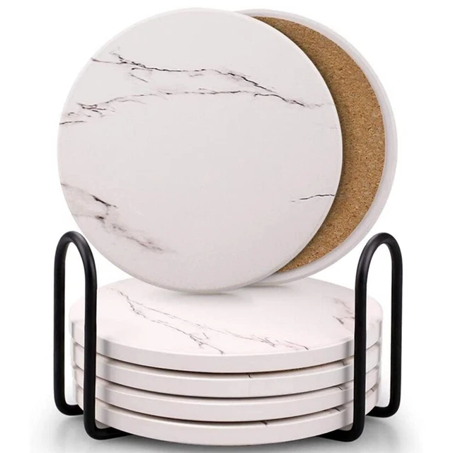 Sottobicchieri per Bevande, Set di Sottobicchieri in Pietra Ceramica con Su M8V3