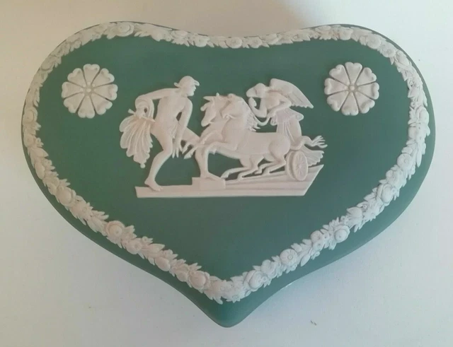 Wedgwood - Bleu Sarcelle Vert Cœur Bibelot Boite
