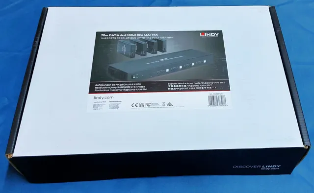 LINDY 70m Cat.6 Matrix Extender, 4x4, HDMI 4K60 & IR