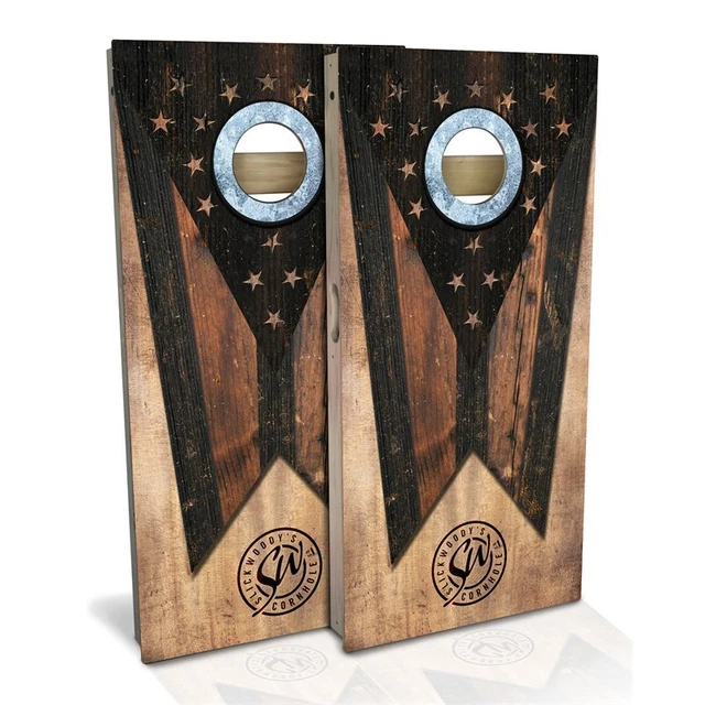Slick Woody's Regulation Ohio State Flag Vintage Cornhole Board Set in Brown
