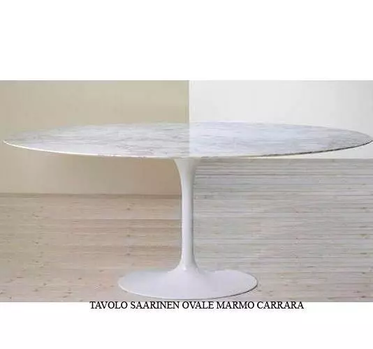 Tavolo Tulip Ovale 169X111 Marmo Carrara  Saarinen Table Made In Italy