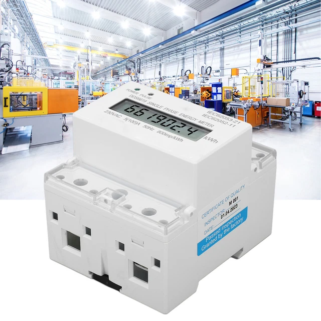 ENERGY METER 230VAC 50Hz Single Phase Current KWh Electricity Meter LCD ...