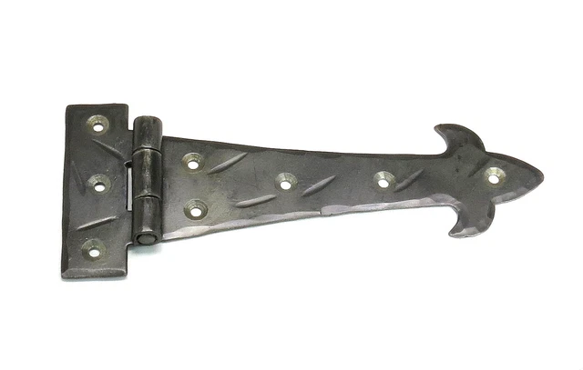 2 T Strap Hinges Wrought Iron Cabinet Door Window Antique Trunk Gate Hand Forged 6