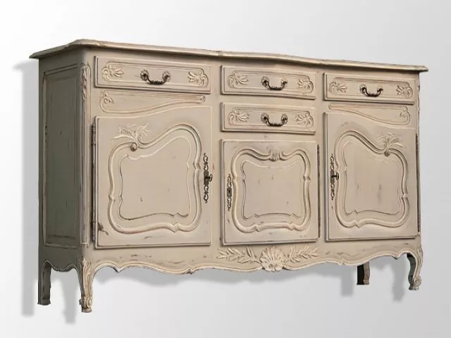 Bahut enfilade style Louis XV laqué mastic