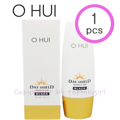 OHUI Day Shield Perfect Sun NEGRO 50 ml, FPS 50+, base de maquillaje bloqueador solar O HUI