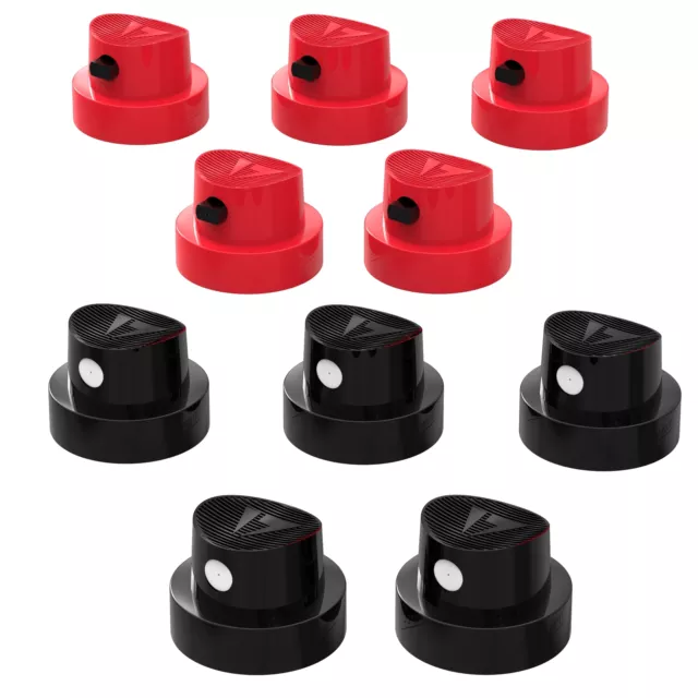 AUPROTEC Sprühkopf Set Ersatz Spray Caps 10 tlg. Kit schwarz/weiß + rot/schwarz