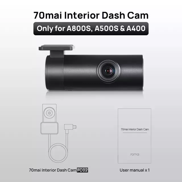 70mai FC02 Interior Camera For A800S & A500S A400 & 70mai Pro Plus FHD Dash Cam