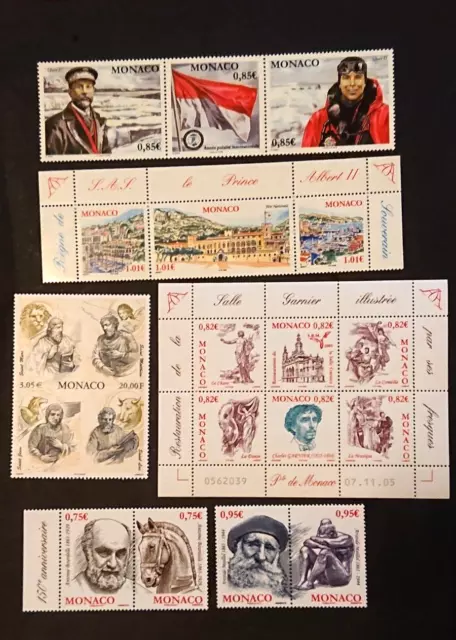 Monaco -  6 lots de timbres neufs Monaco