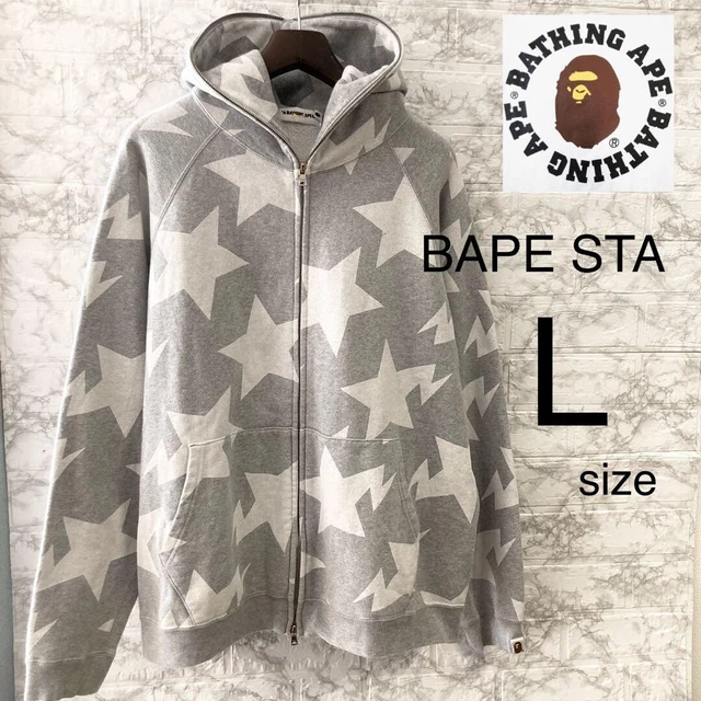 A Bathing Ape Bape Sta Stella Motivo Grigio Taglia L